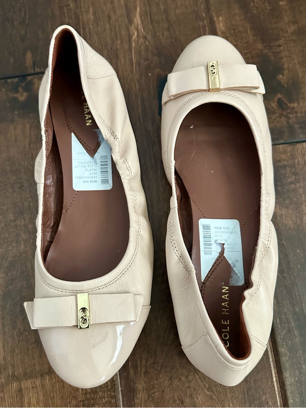 Cole Haan Women's Beige Bow Ballet Flats 9